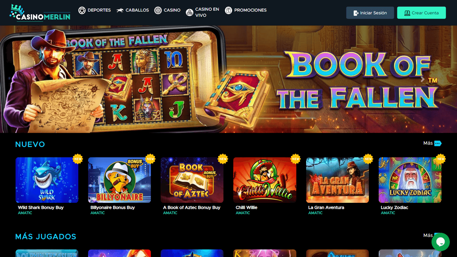 Casino Merlin Desktop screenshot